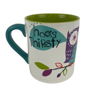 Little Blue House “Hoo’s Thirsty” Owl 14 oz Coffee Mug Green‎ Cup
